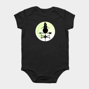 Snowman Moon Silhouette Weathervane Baby Bodysuit